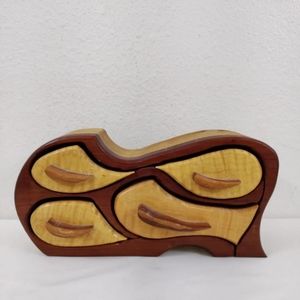 Handcrafted Walnut & Birch Wooden Bandsaw Keepsake Jewelry Box